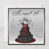 Sweet 16 Disco Diva Cake, Silver Sparkle Hi Heels Kaart (Voorkant)