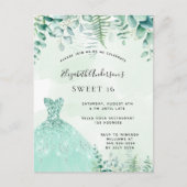 Sweet 16 enchantée robe de forêt invitation (Devant)