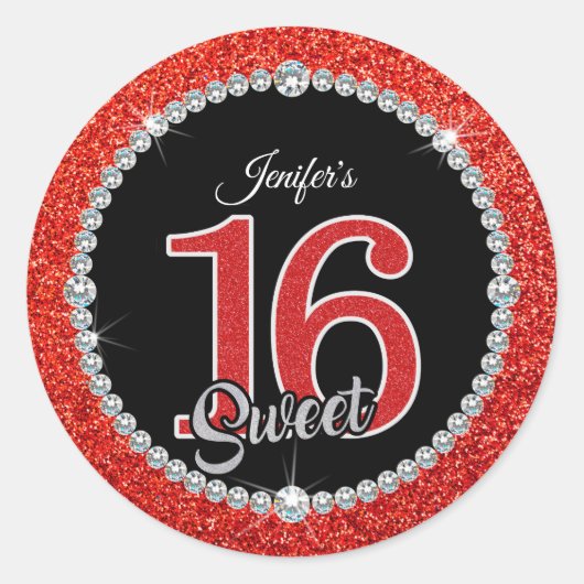 Sweet 16 envelop Sticker (Voorkant)