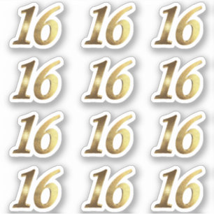 Sweet 16 Faux Gold 16e Jubileum Sticker