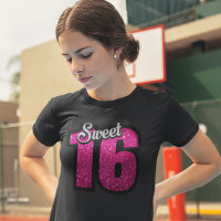 SWEET 16 FILLES ANNIVERSAIRE ROSE FAUX T-shirts PA
