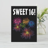 SWEET 16 FIREWORKS PARTY AANGEPASTE UITNODIGINGEN (Staand voorkant)