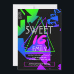 Sweet 16 Flyer Club thème Invitation promotionnell<br><div class="desc">Style d'invitation Neon Club pour Sweet 16</div>