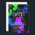 Sweet 16 Flyer Club thème Invitation promotionnell<br><div class="desc">Style d'invitation Neon Club pour Sweet 16</div>