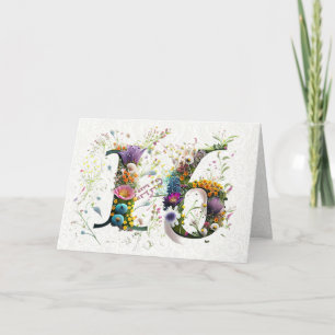 Sweet 16 Gelukkige Verjaardag Wilde Bloemen Tekst Kaart