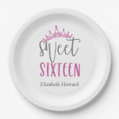 Sweet 16 Gepersonaliseerd Papieren Bordje (Voorkant)