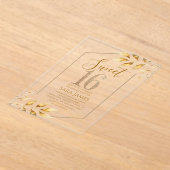 Sweet 16 Gilded Geometric Acrylic Invitation (Poser)