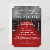 Sweet 16 Glamour Red Carpet Party Invitations (Devant)