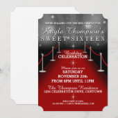 Sweet 16 Glamour Red Carpet Party Invitations (Devant / Derrière)