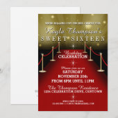 Sweet 16 Glamour Red Carpet Party Invitations (Devant / Derrière)