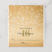 Sweet 16 Glitter Bokeh Lights Custom Place Card (Buitenkant ongevouwen)