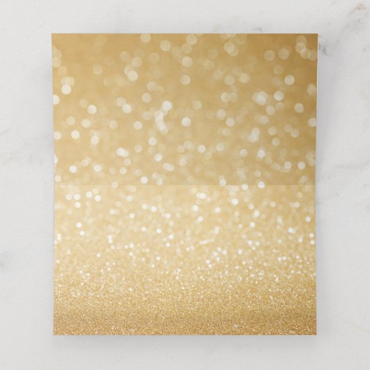 Sweet 16 Glitter Bokeh Lights Custom Place Card (Binnenkant ongevouwen)