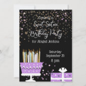 Sweet 16 Glitterkake en kaarsen (Voorkant)