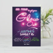 Sweet 16 Glow Party 80s Invitation (Debout devant)