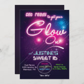 Sweet 16 Glow Party 80s Invitation (Devant / Derrière)