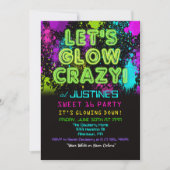 Sweet 16 Glow Party Anniversaire Invitation (Devant)