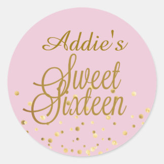 Sweet 16 Gold Dot Stickers
