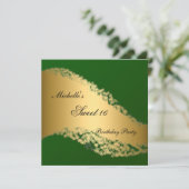 Sweet 16 Gold Green Elegant Invitation (Debout devant)