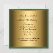 Sweet 16 Gold Green Elegant Invitation (Dos)