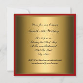 Sweet 16 Gold Red Elegant Invitation (Dos)