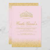 Sweet 16 Gold & Sparling Invitations (Devant / Derrière)