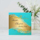 Sweet 16 Gold Turquoise Elegant Invitation (Debout devant)
