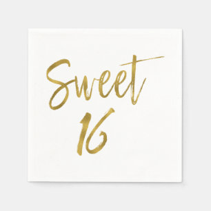 Sweet 16 Gouden folie Verjaardagsservetten Servet