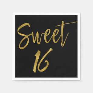 Sweet 16 Gouden folie Verjaardagsservetten Servetten