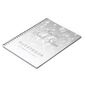 Sweet 16 Guestbook Silver Bokeh Sparkle Light Notitieboek (Linkerzijde)