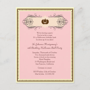 Sweet 16 Halloween Ball Costume Party Kaart