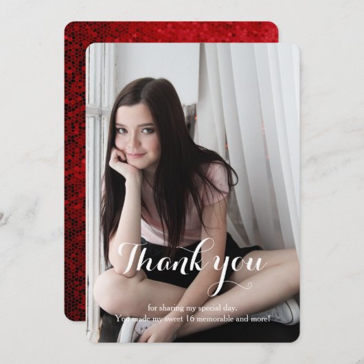 Sweet 16 Hartelijk dank voor uw rode kaart (Voorkant / Achterkant)