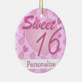 Sweet 16 Hearts Keramisch Ornament (Rechts)
