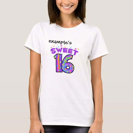 Sweet 16 (helder) - creëer uw eigen t-shirt (Voorkant)