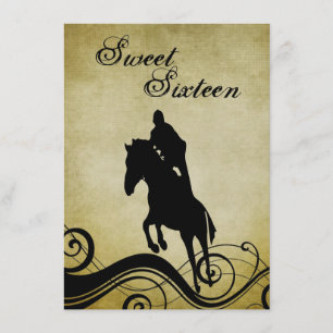 Sweet 16  Horse Jumping Verjaardag Uitnodigen Kaart