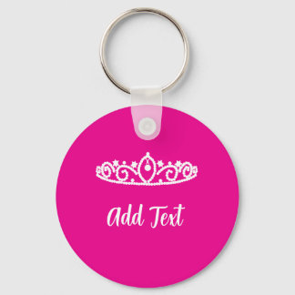 Sweet 16 Hot Pink sleutelhanger met White Tiara De
