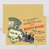 Sweet 16 Invitation Anniversaire Mad Hatter Wonder (Devant / Derrière)