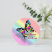 Sweet 16 invitation arc-en-ciel et papillon (Debout devant)