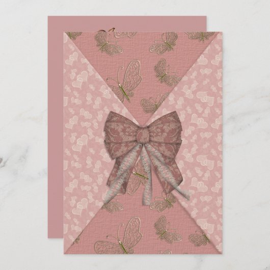 Sweet 16 invitation arc rose (Devant / Derrière)