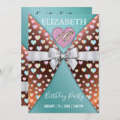 Sweet 16 Invitation avec des speckles colorés et l (Devant / Derrière)