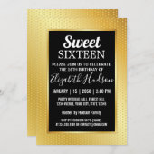 Sweet 16 Invitation avec Speckles d'or (Devant / Derrière)
