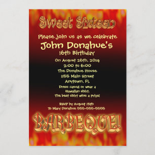 Sweet 16 invitation barbecue