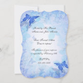Sweet 16 invitation Blue butterflies Kaart (Achterkant)