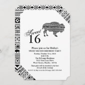Sweet 16 Invitation d'anniversaire Boho Buffalo Tr (Devant / Derrière)