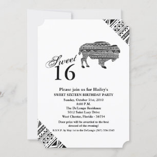 Sweet 16 Invitation d'anniversaire Boho Buffalo Tr