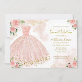 Sweet 16 Invitation Gold Foil Rose Blush Gown (Devant)