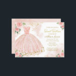 Sweet 16 Invitation Gold Foil Rose Blush Gown<br><div class="desc">Délicat, robe fantaisiste, invitations à la fête d'anniversaire du sweet sixteen. Facile à personnaliser avec vos détails. Contactez-moi par conversation si vous avez des questions sur l'oeuvre ou avez besoin d'une personnalisation. Vérifiez la collection pour plus d'éléments. VEUILLEZ NOTER : Pour obtenir de l'aide sur les commandes, l'expédition, l'information sur...</div>