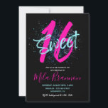 Sweet 16 Invitation | Invitation du 16e anniversai<br><div class="desc">Invitation d'anniversaire du sweet sixteen. Prêt à être personnalisé par vous !</div>