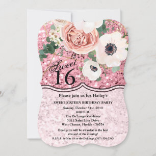 Sweet 16 Invitation Jardin géométrique Rose d'anni
