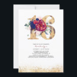 Sweet 16 Invitation Or Bourgogne et bleu marine<br><div class="desc">Sweet sixteen Parties scintillant or Invitation d'anniversaire</div>