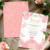 Sweet 16 Invitation Papillon rose robe florale